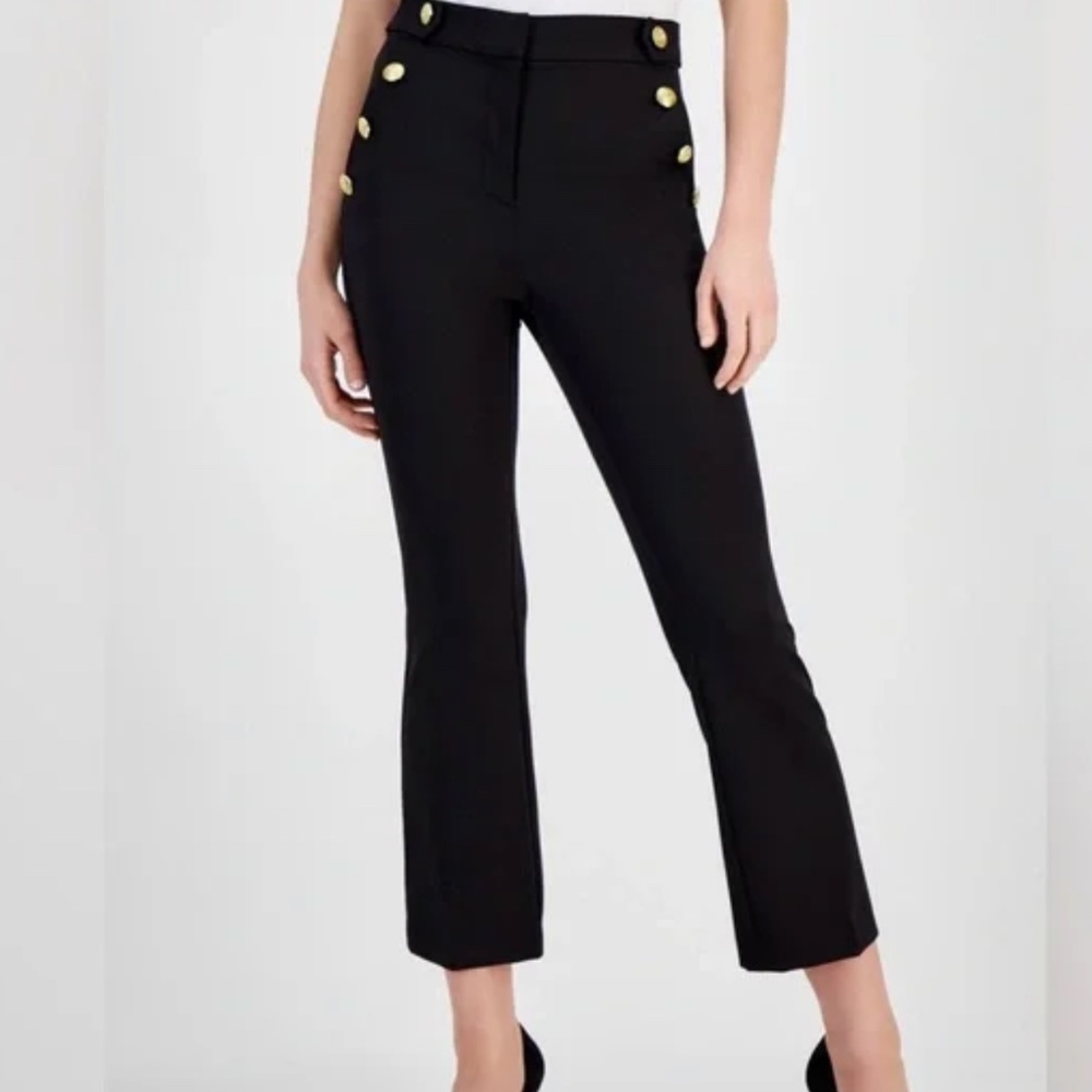 Women’s High-Rise Sailor Crop Straight-Leg Pants, size 8P